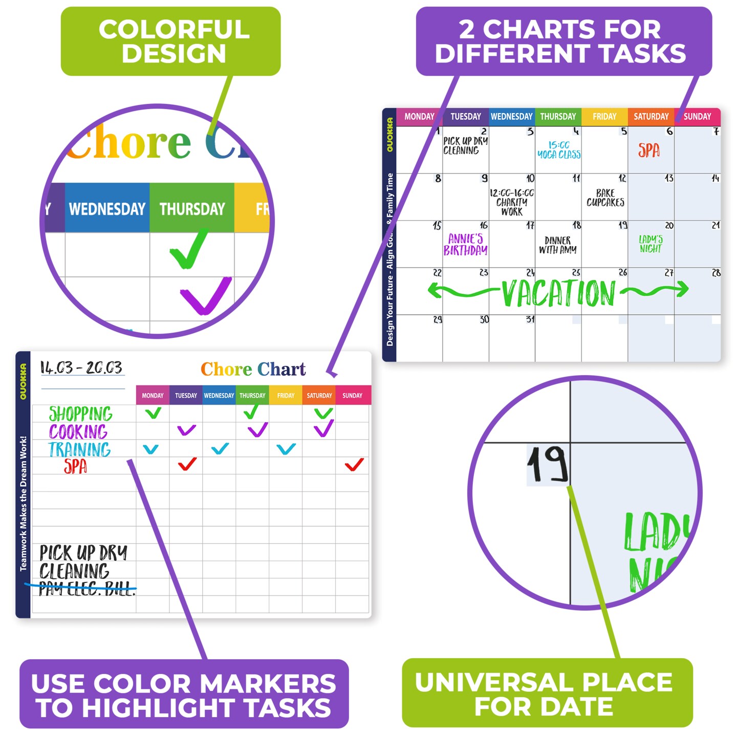 Weekly &#x26; Monthly Charts for Adults | Family Calendar