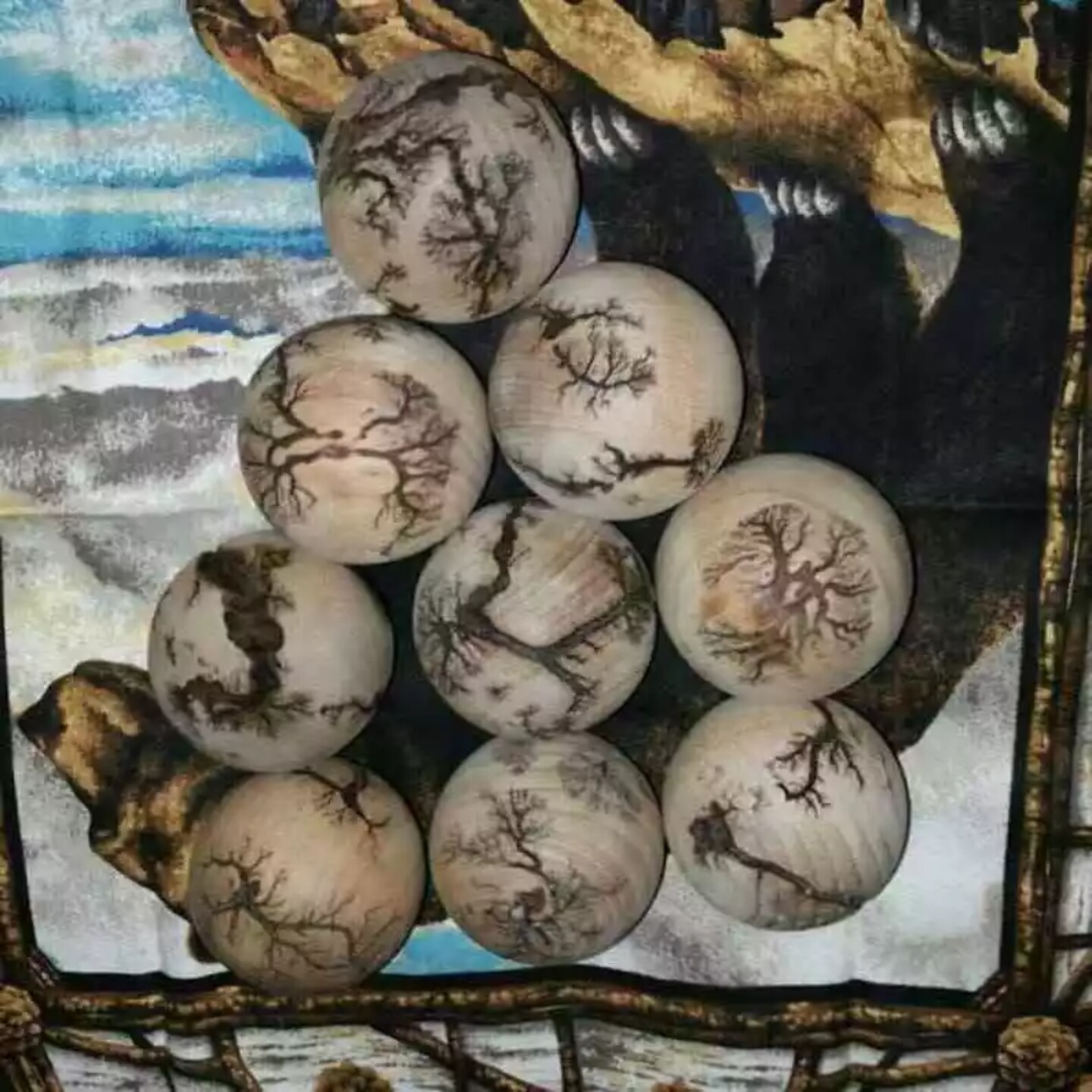 Kitcheniva 30 Pcs 1" Maple Wood Balls Sorting Games Math Waldorf Games Craft