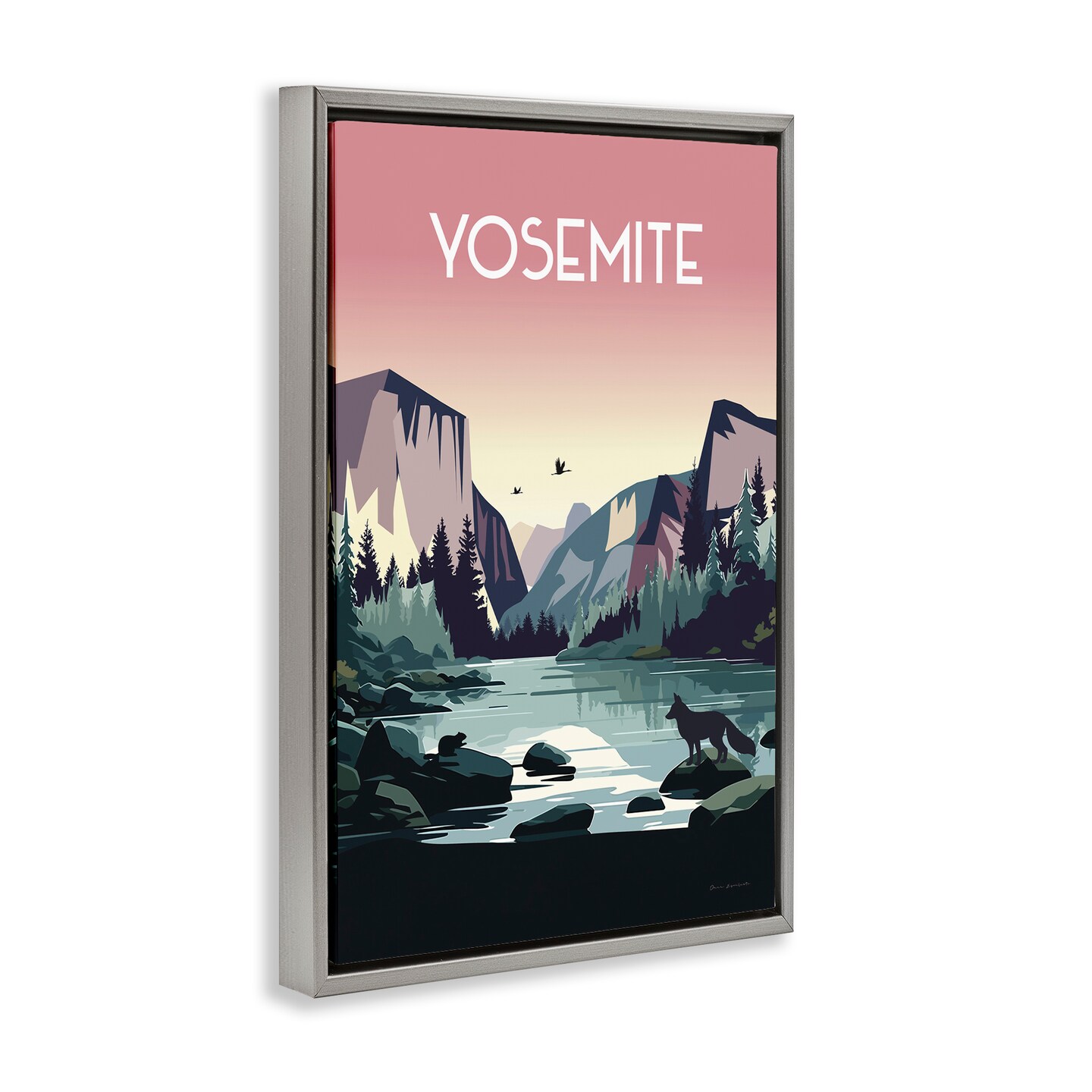 Stupell Industries Yosemite Landmark View Framed Floater Canvas Wall Art Design by Omar Escalante
