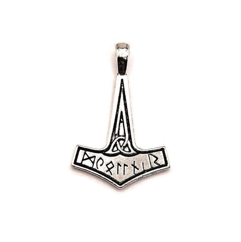 4, 20 or 50 Pieces: Silver Mjolnir Thor Hammer 3D Charms