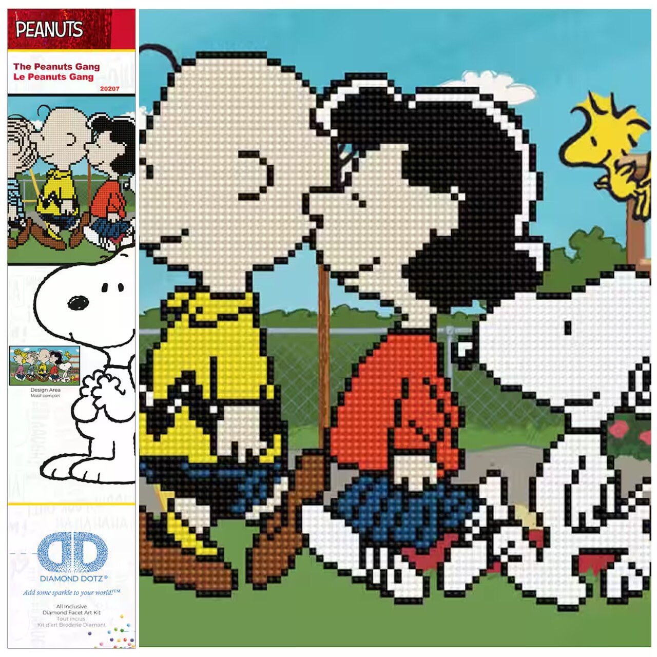 Diamond Dotz The Peanuts Gang Snoopy Diamond Painting Kits for Adults - Diamond Art Kits a Relaxing Creative Craft Kit with Dotz Gems 18x 10
