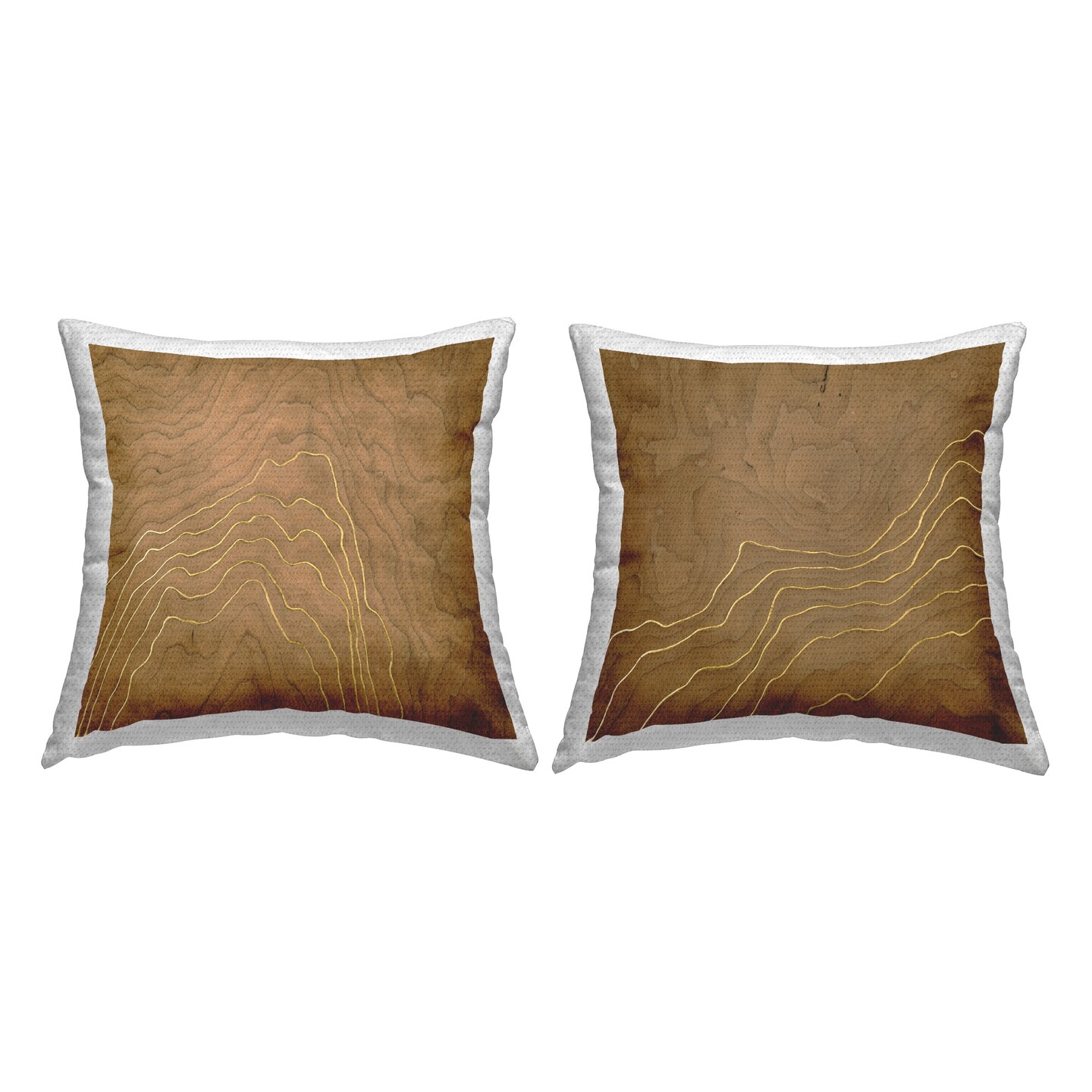 Rustic Grain Pattern Design by Vanna Lam Outdoor Printed Pillow (Set of 2)