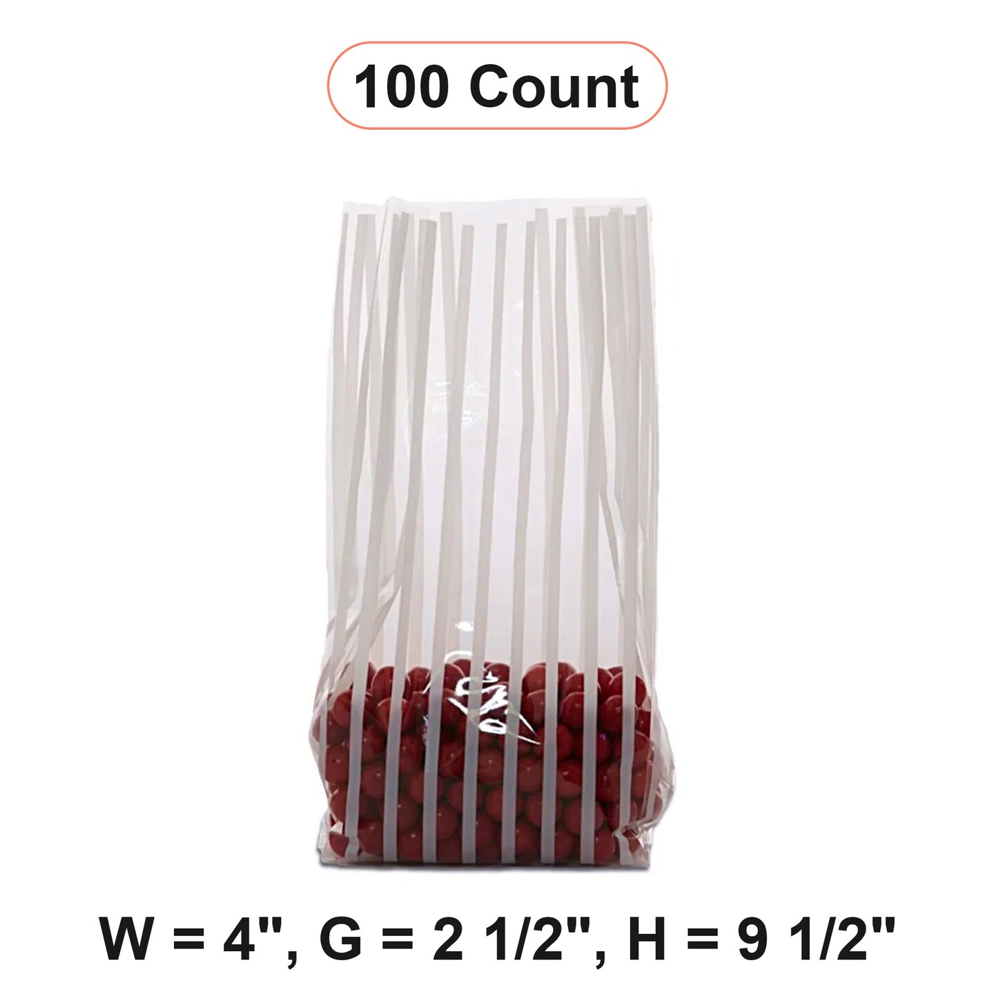 4&#x27;&#x27;x2 1/2&#x22;x9 1/2&#x22; Striped Cello Bags for Gift Wrapping