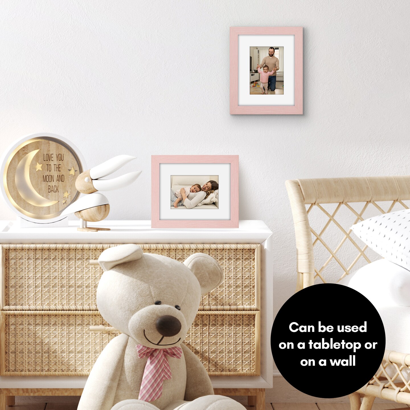 Americanflat Picture Frame with Wide Molding with Mat - Modern Wide Picture Frame - Plexiglass Cover - Hanging Hardware - Includes Easel