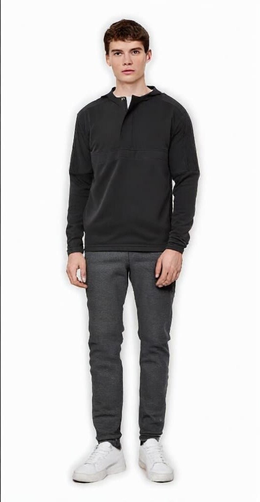 Adidas&#xAE; Half Zip Hooded Jacket Cotton &#x26; Recycled Polyester