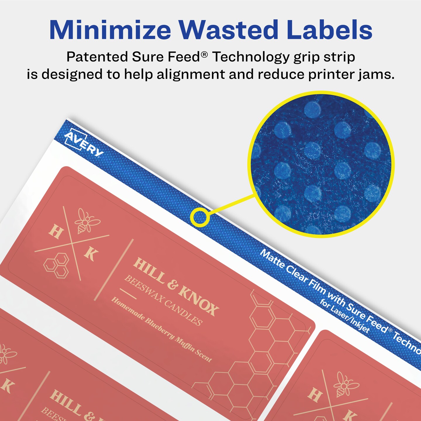 Avery Matte Clear Labels,  1-1/2&#x22; x 3-3/4&#x22; Rectangle