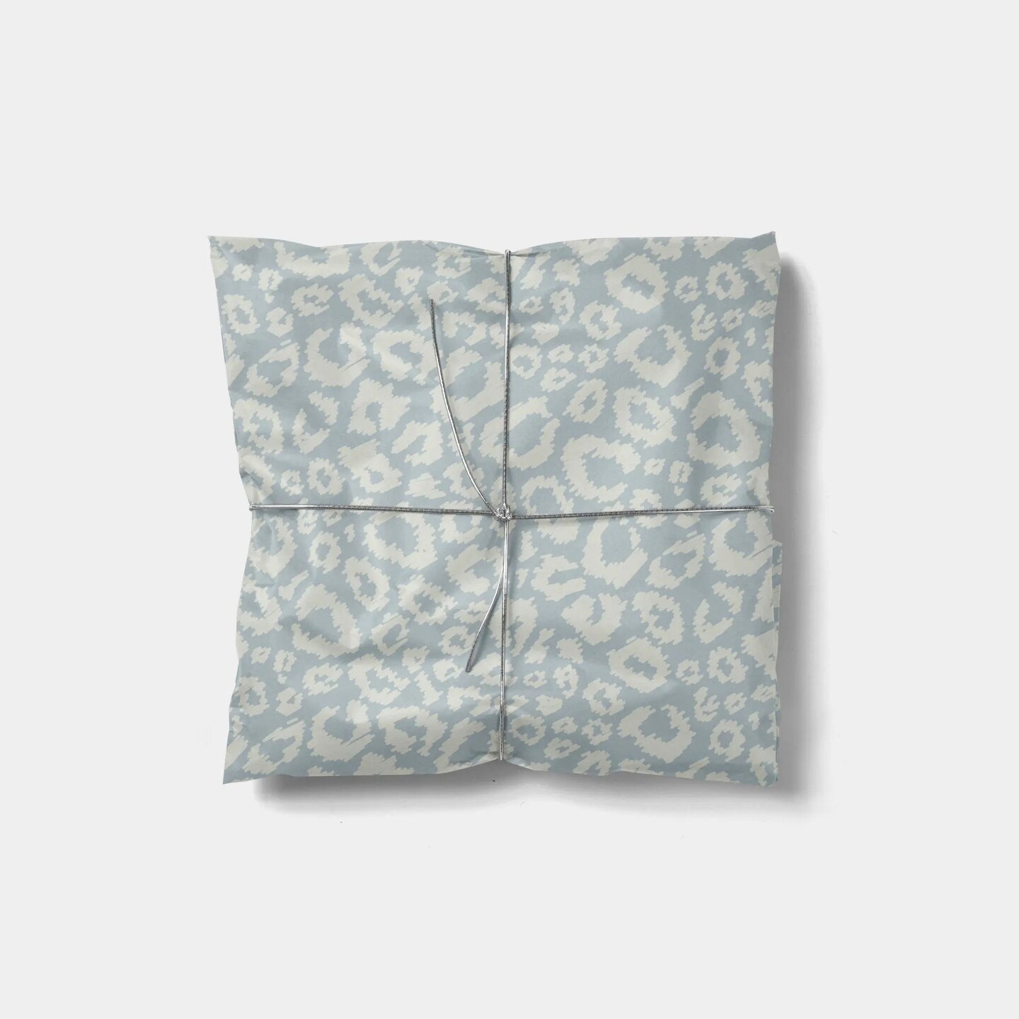 Pale Blue Scribble Leopard Gift Wrap
