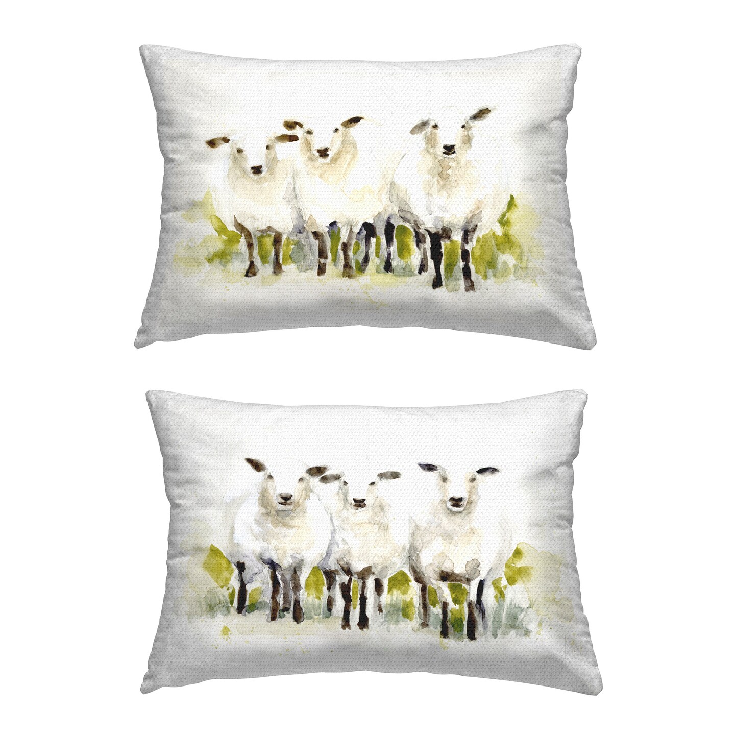 Charming Farmhouse Sheep Design by Victoria Barnes Outdoor Printed Pillow (Set of 2)