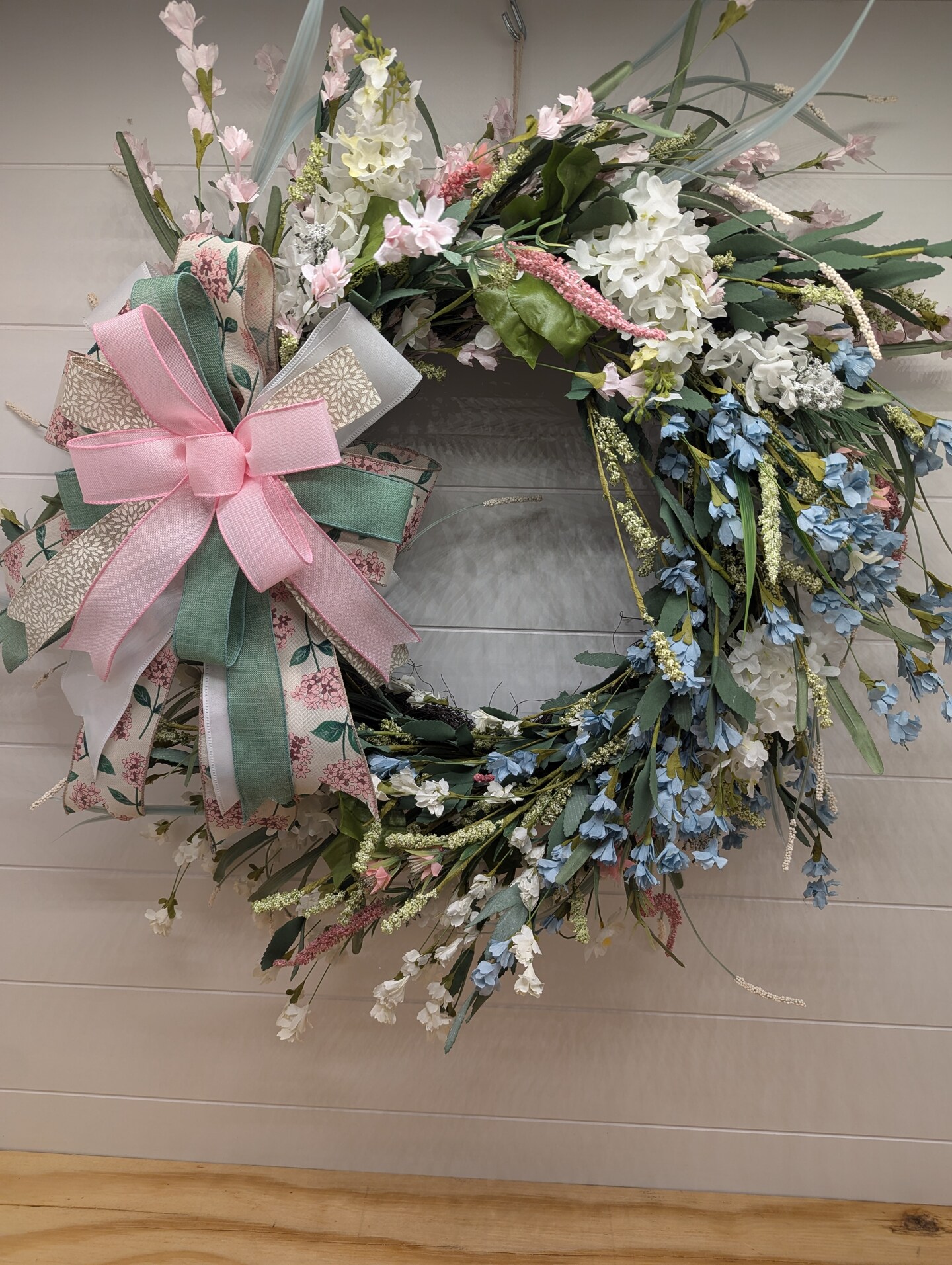 Spring Floral Front Door Wreath Easter Wreath Rainbow Flower Door
