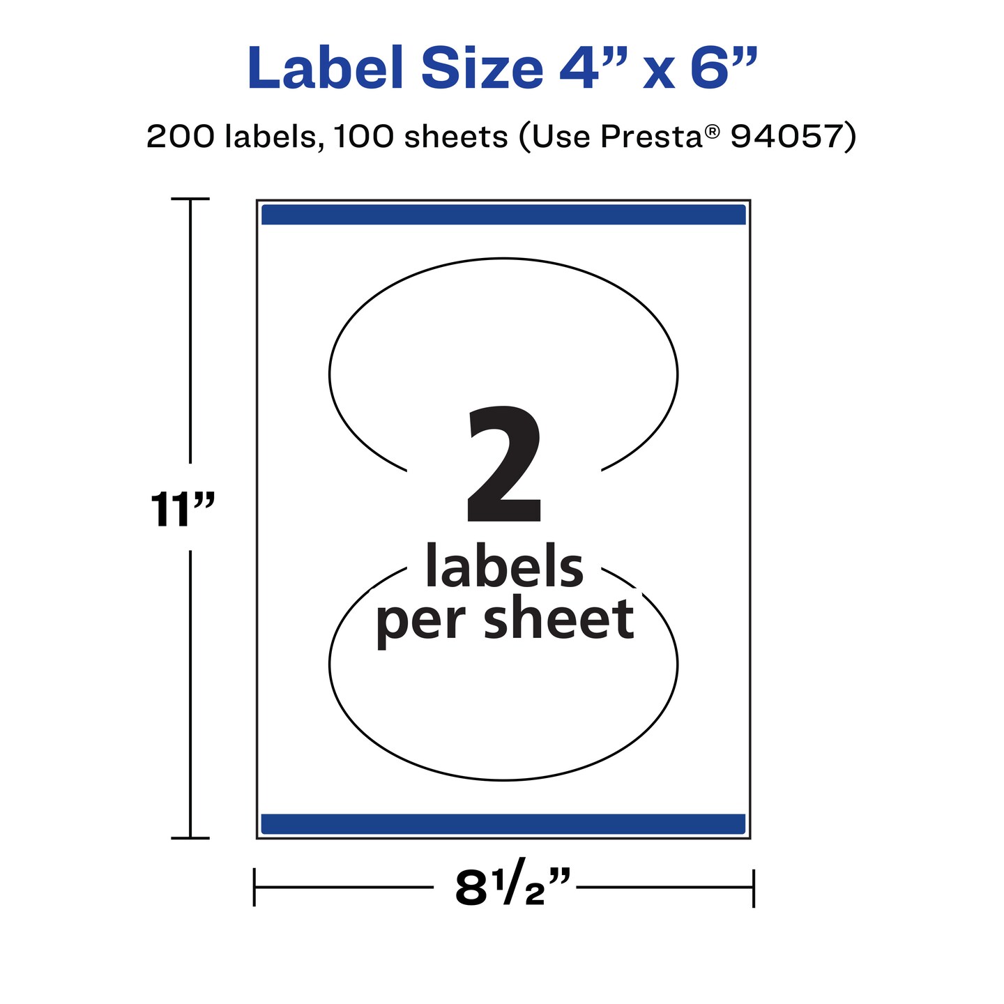 Avery Matte White Oval Labels, 4&#x22; x 6&#x22;
