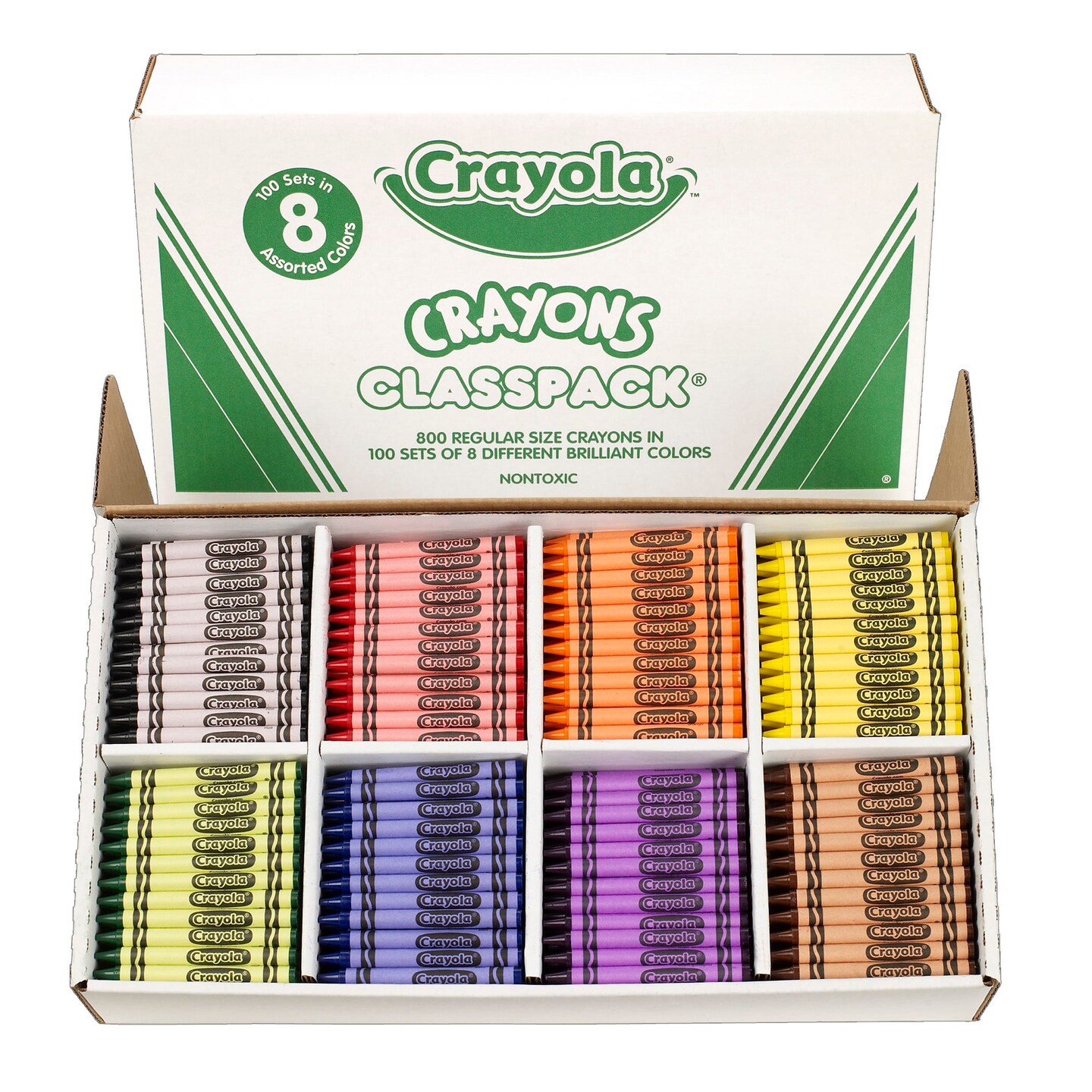 Crayon Classpack&#xAE;, Regular Size, 8 Colors, Pack of 800