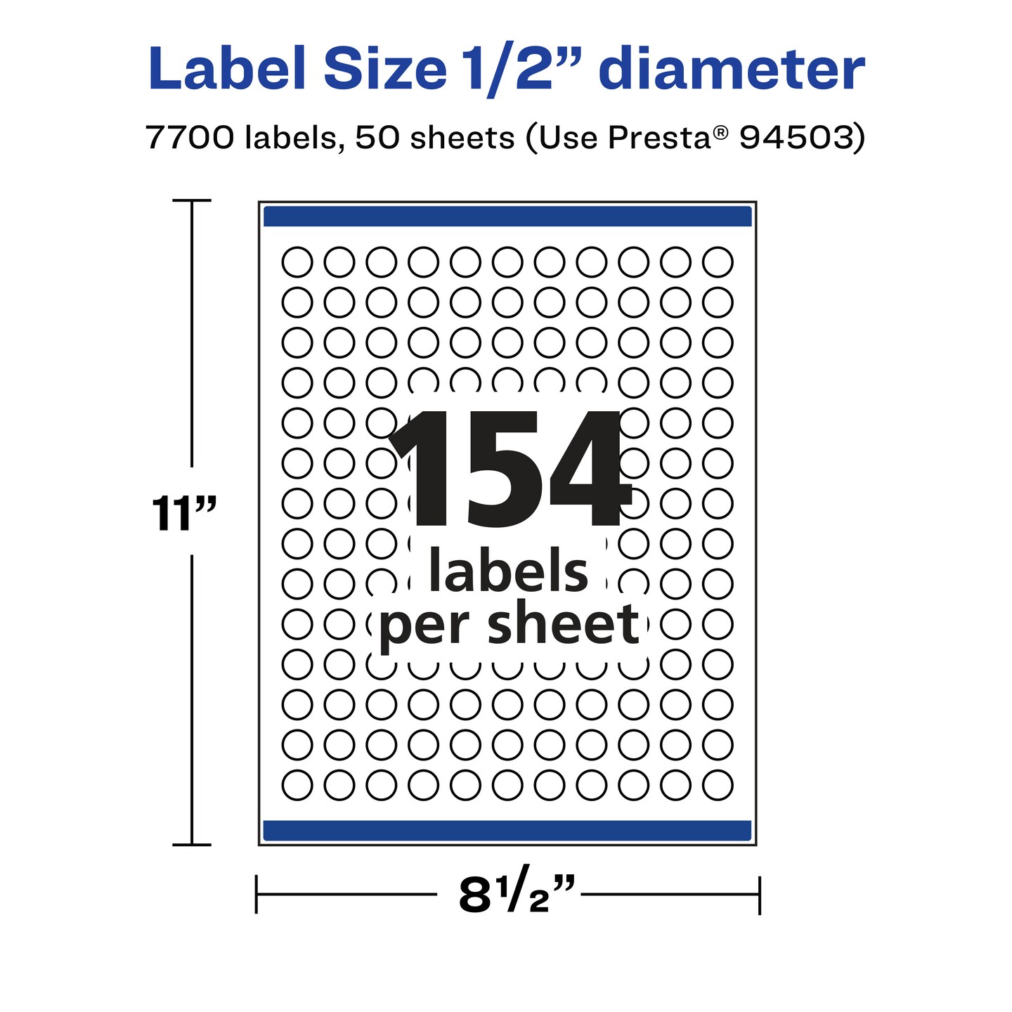 Avery Glossy Clear Round Labels with Sure Feed, .5&#x22; diameter
