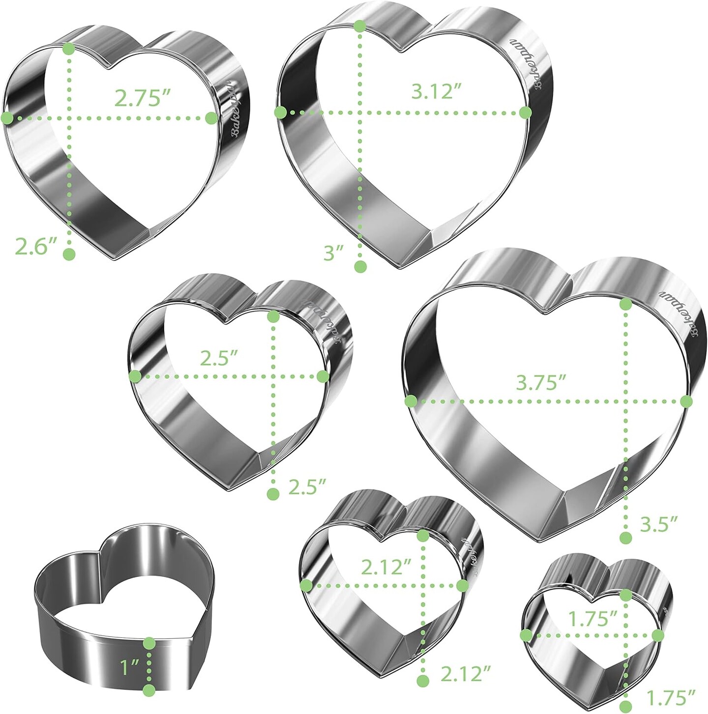 Stainless Steel Heart Cookie Cutter Set – Valentines Day Cookie Cutters