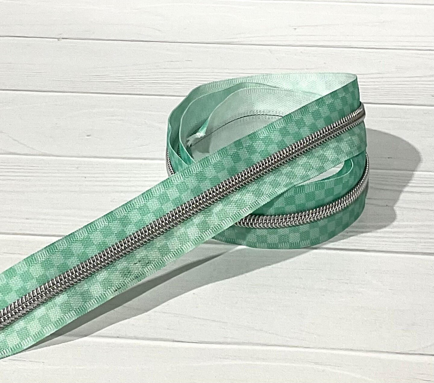 Tonal Check tape with Silver teeth