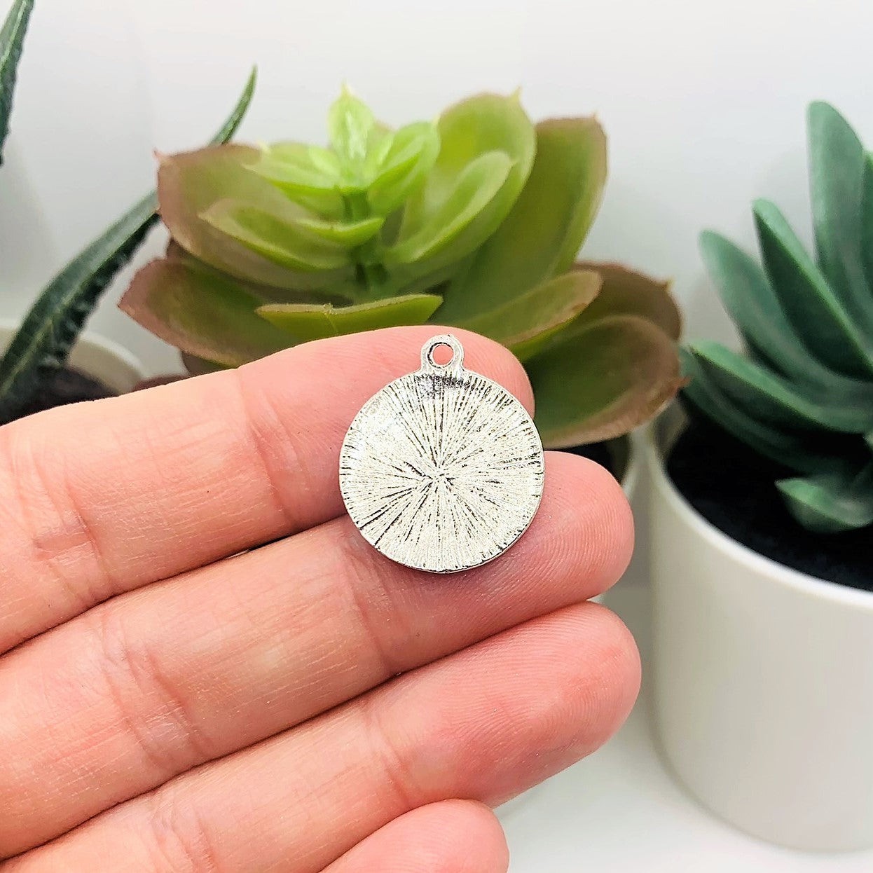 1, 4, 20 or 50 Pieces: Antiqued Silver Lilith Demon Sigil Pendant Charm
