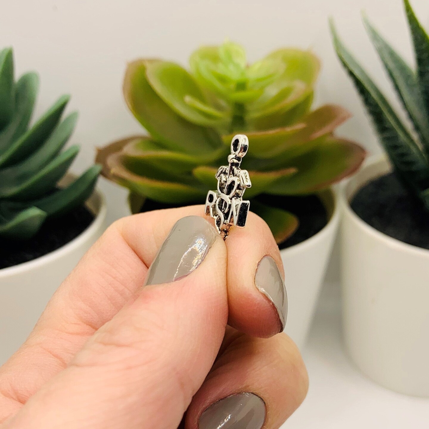 4, 20 or 50 Pieces: Silver RN with Caduceus Charms