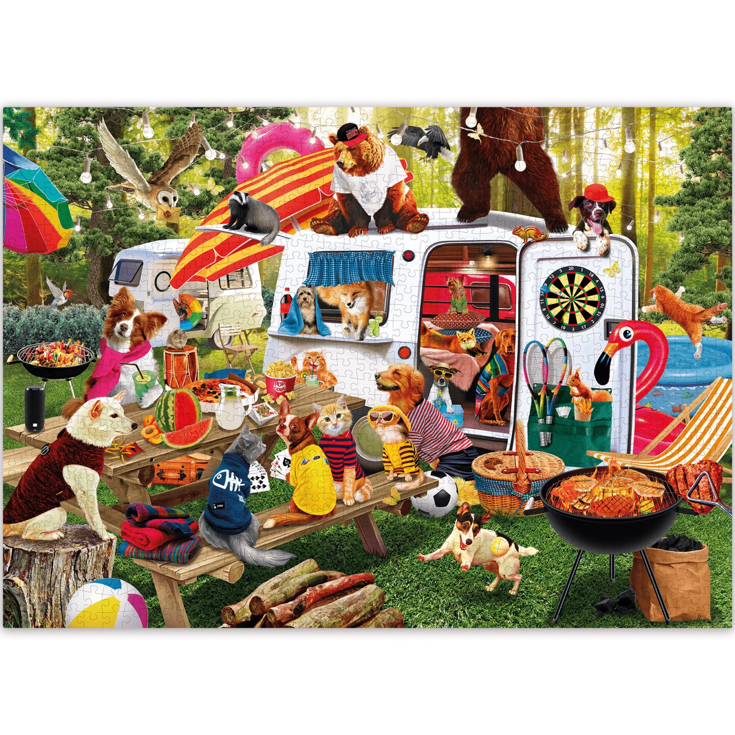 QUOKKA 1000 Pieces Puzzle for Adults and Up - Jigsaw Puzzles for Men and Women - Funny Animals Activity for Kids Ages 8-12 and Up - Colourful Game Toy for Family