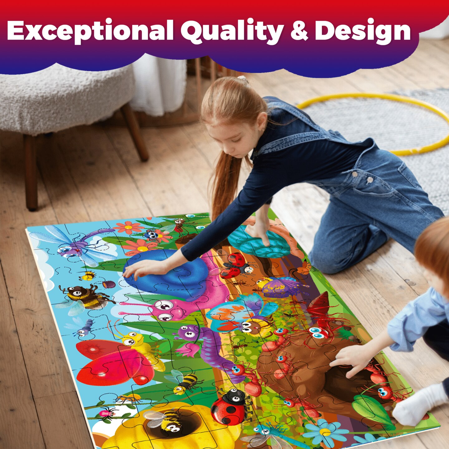 2x3 FT Giant Floor Puzzles for Kids Ages 4-6 | Bugs