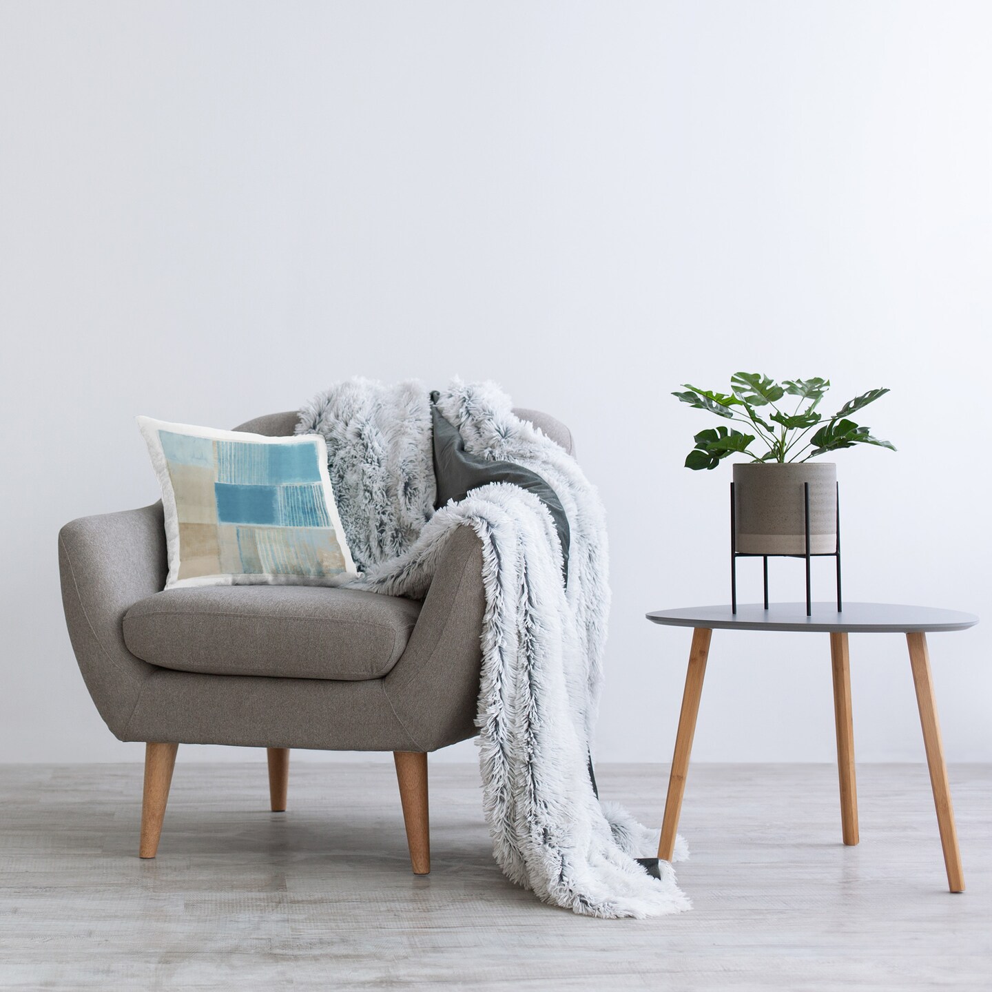Symmetrical Geometric Patterns Design by Flora Kouta Throw Pillow 