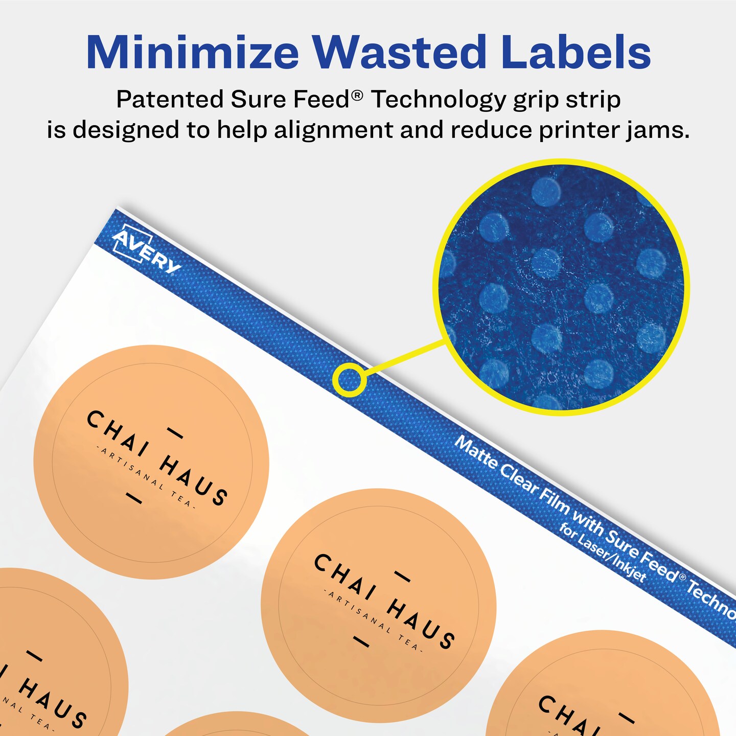 Avery Matte Clear Labels,  1-1/2&#x22; diameter Round