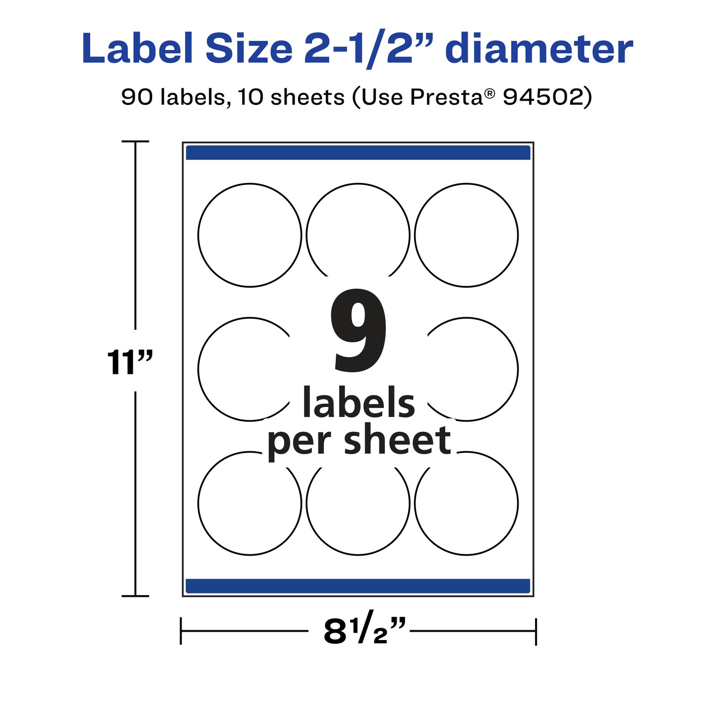 Avery Glossy Clear Round Labels with Sure Feed, 2.5&#x22; diameter