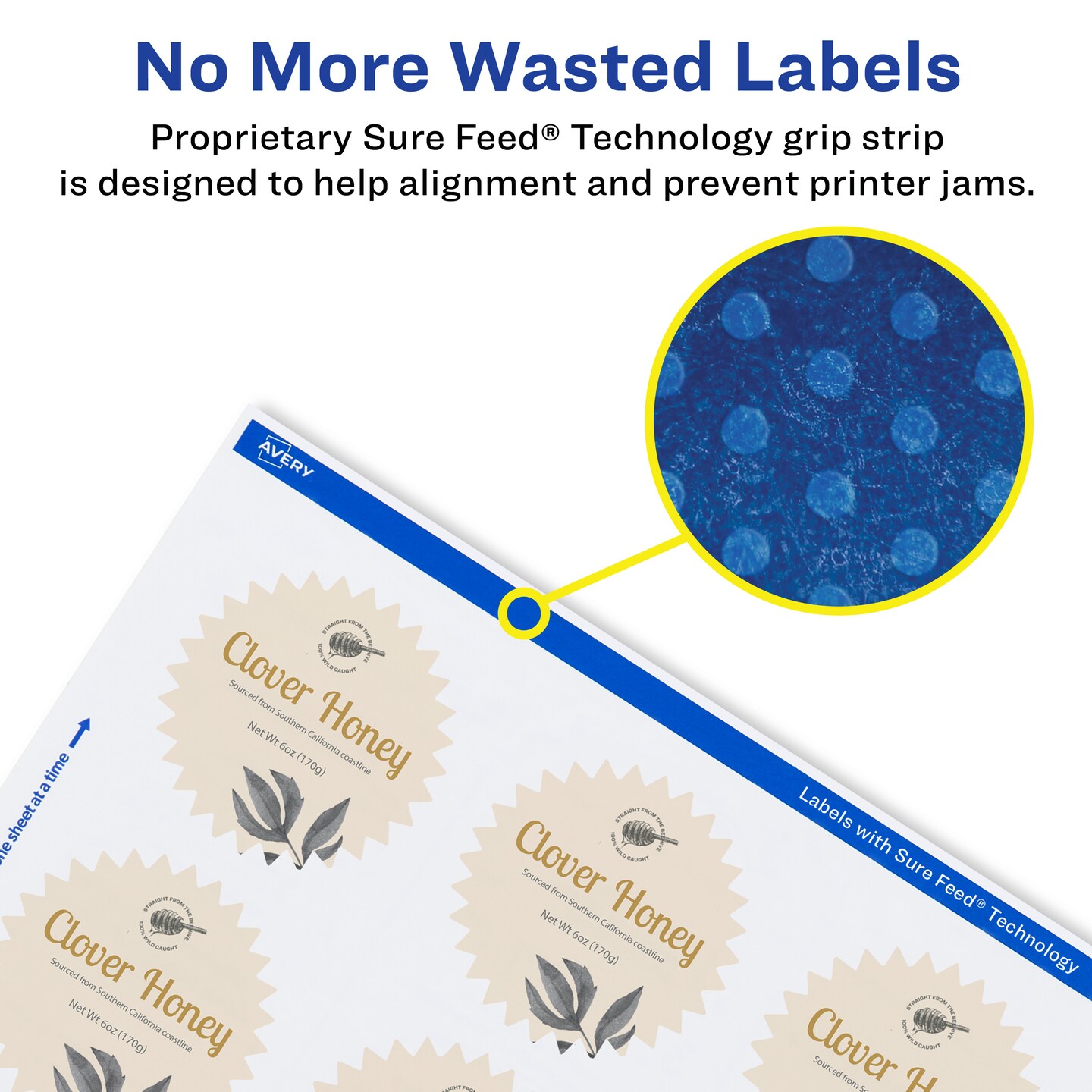Avery Glossy White Starburst Labels with Sure Feed, 2.25&#x22;