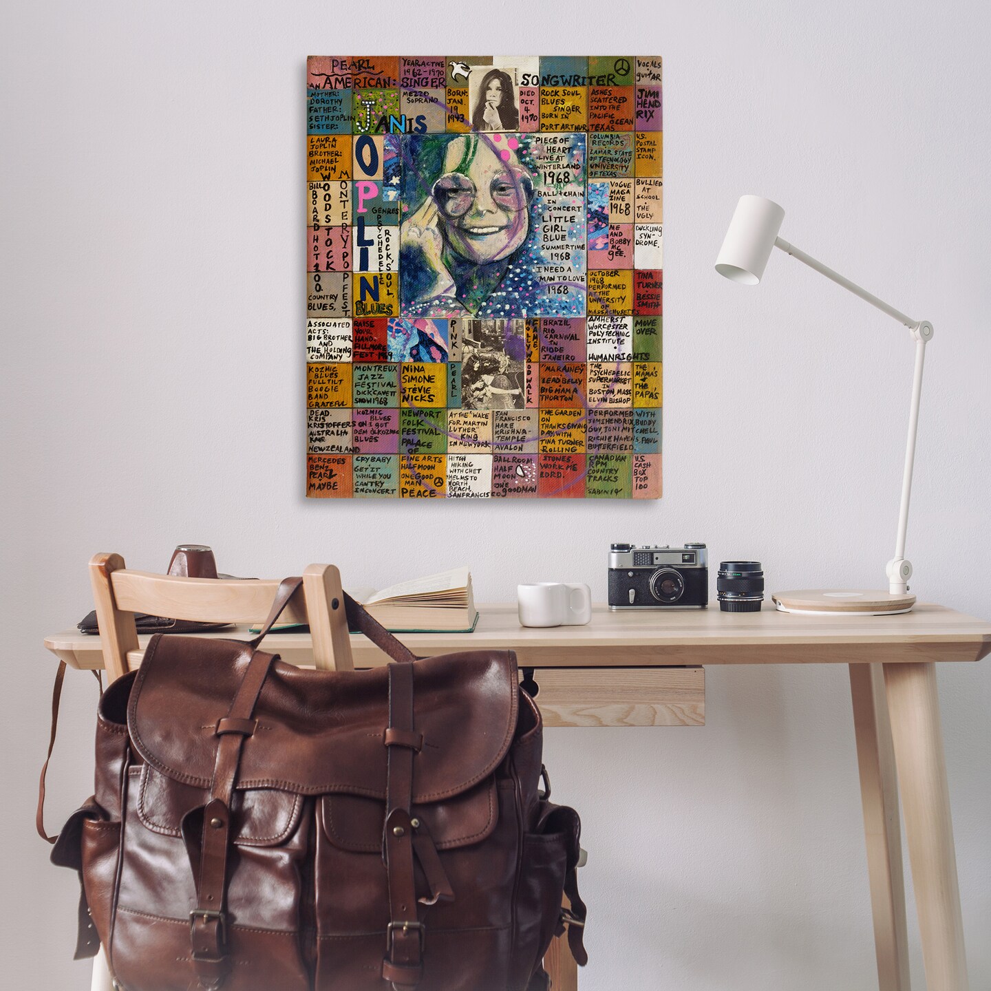 Stupell Industries Janis Joplin Collage Canvas Wall Art Design by Sabin