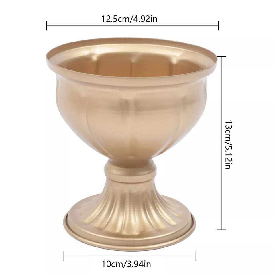 10PCS Metal Urn Planter Elegant Wedding Centerpieces Vase Gold for Party TOP