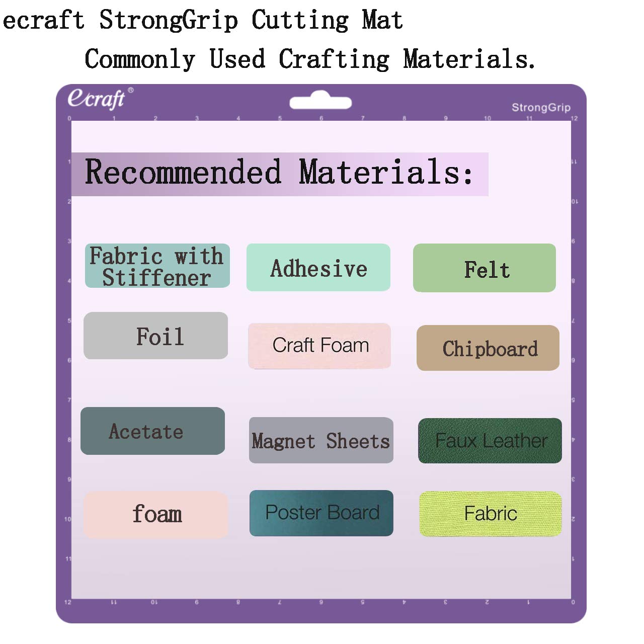 12x12 Cutting Mat 5-Pack for Silhouette Cameo 5/4/3/2/1, Variety Grip (StrongGrip, StandardGrip, LightGrip), Gridded Non-Slip Replacement Mats for Crafts, Quilting & Sewing