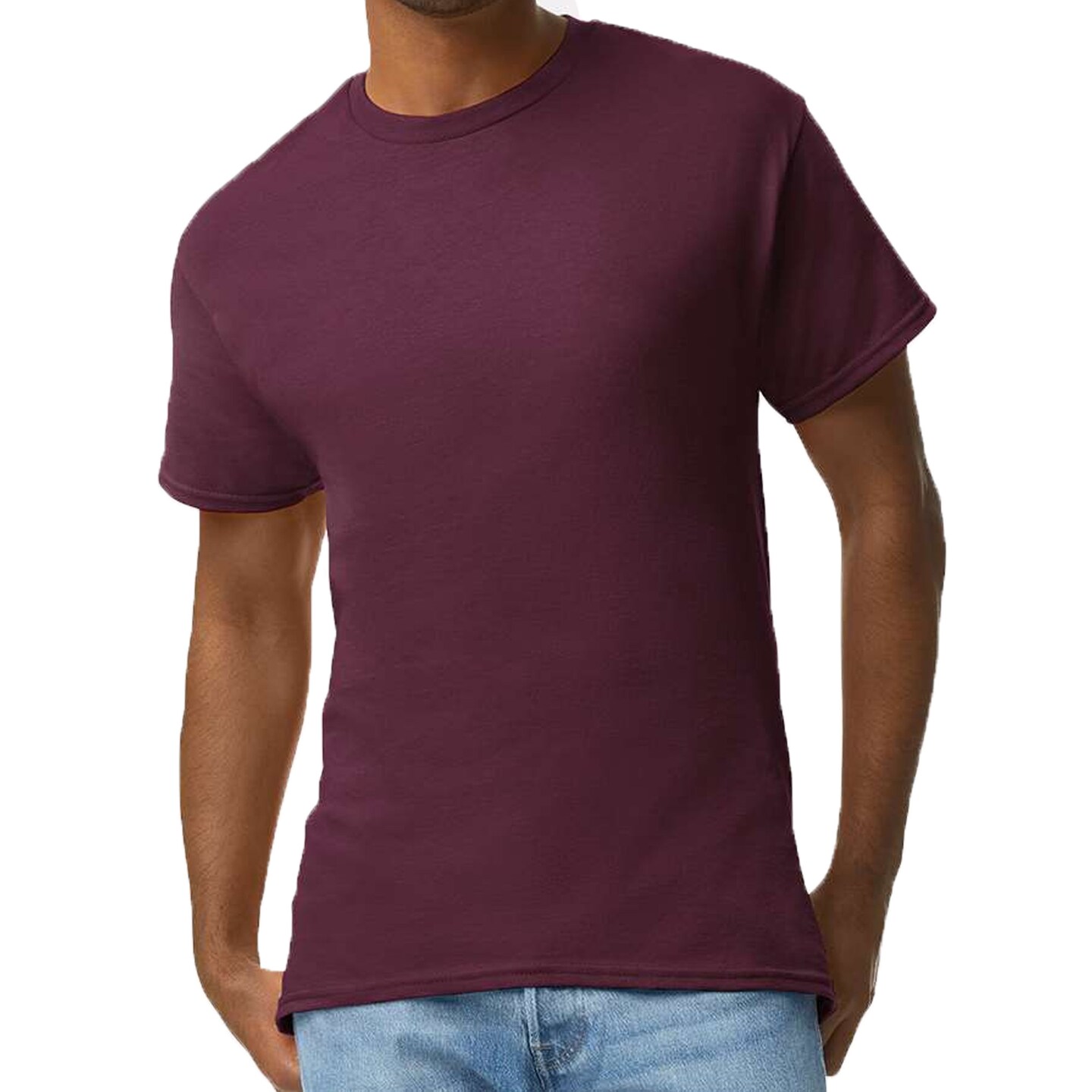 Gildan Ultra Cotton Maroon Short Sleeve T-Shirt Bundle for Heat Transfer, Crewneck Custom Printing Tee