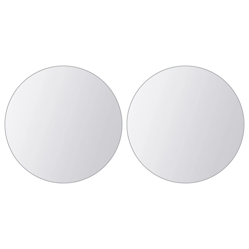 vidaXL 16 pcs Mirror Tiles Round Glass