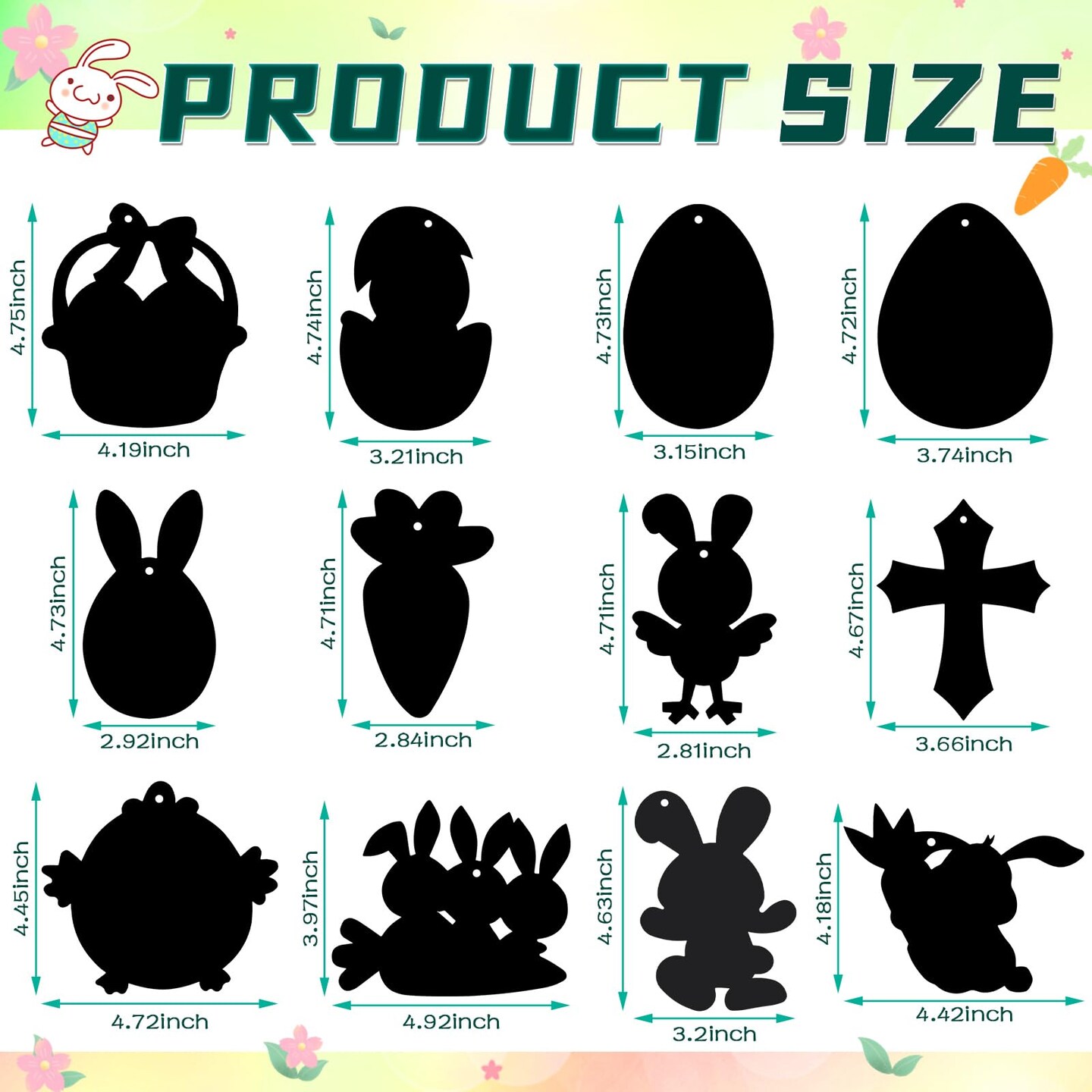 Easter Crafts for Kids, 36 Pack Magic Rainbow Scratch Paper Kit Cute Bunny Scratch Art for Kids Easter Party Favors Gifts Egg Basket Stuffers