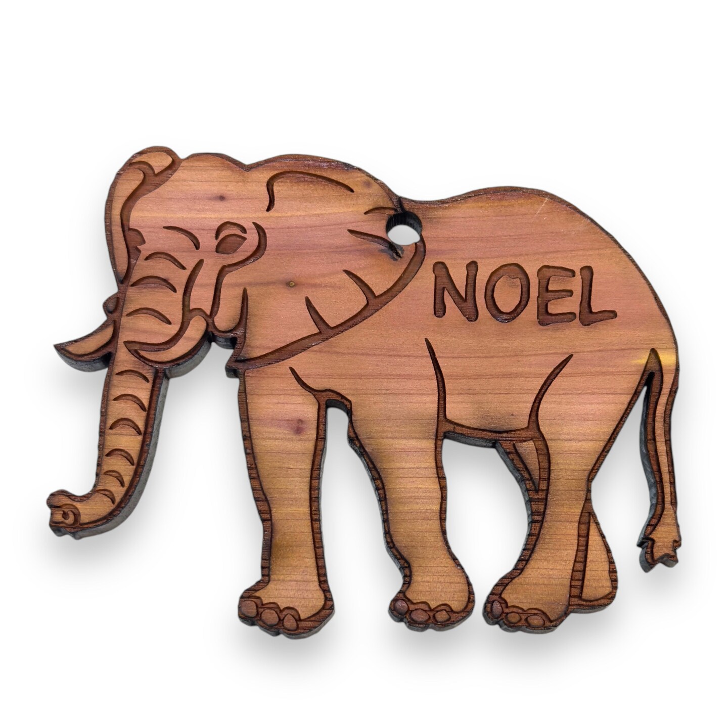 Elephant Noel - Cedar Ornament Elephant Noel - Cedar Ornament