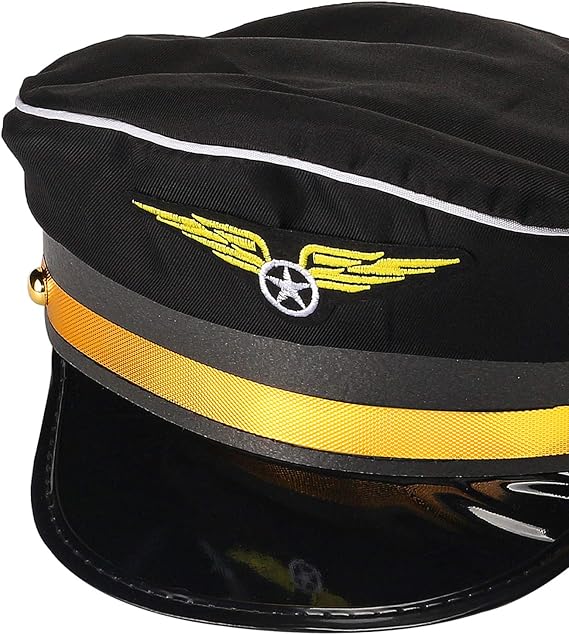 Airline Pilot Captain Costume Kit Pilot Dress up Accessory Set with Aviator Sunglasses