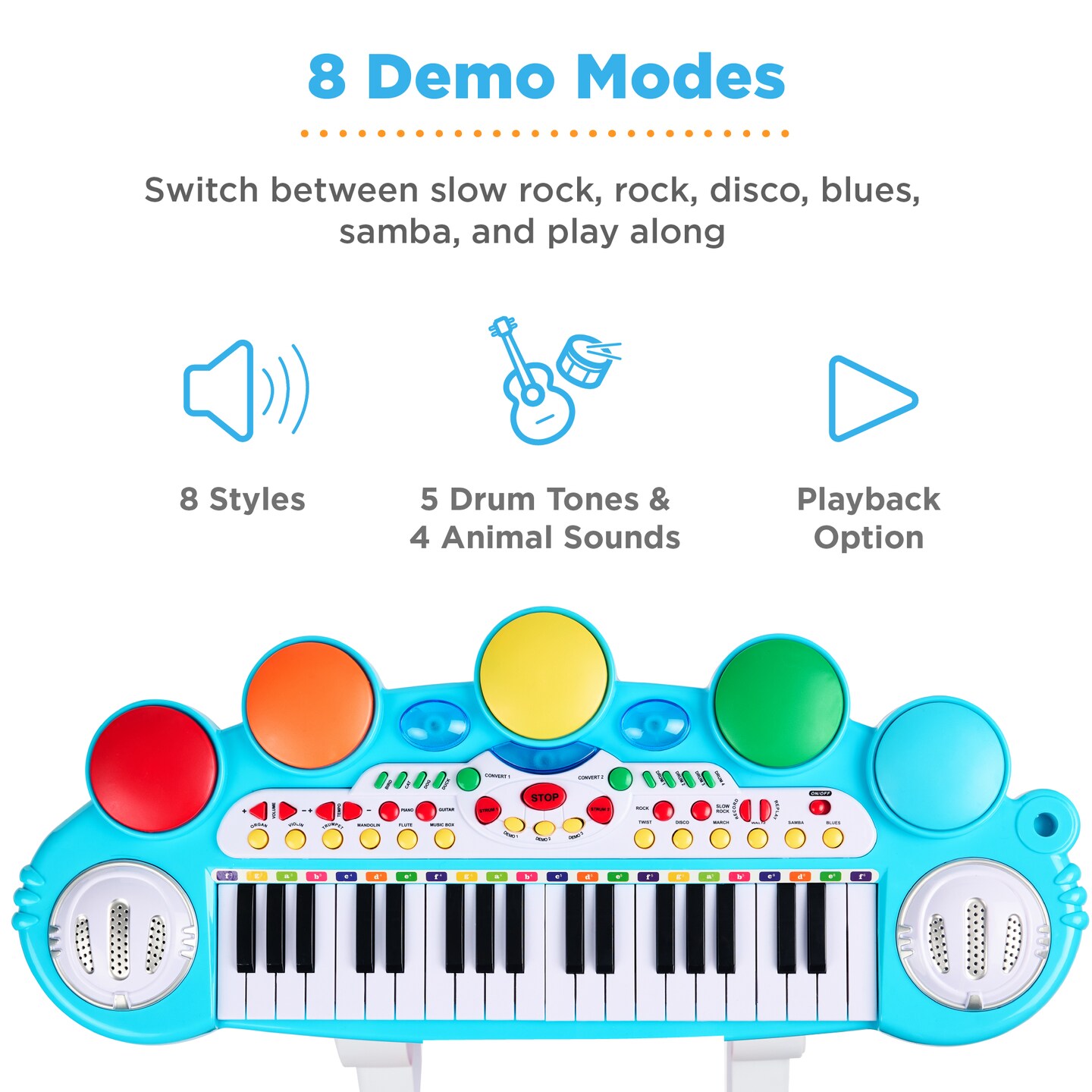 Best Choice Products 37-Key Kids Electronic Piano Keyboard w/ Multiple Sounds, Lights Microphone, Stool