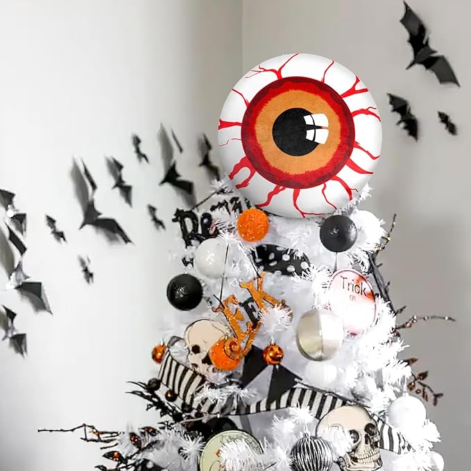 Halloween Tree Topper Eyeball Decor Halloween Christmas Tree Decorations Indoor Red Spooky Eyeball Design Halloween Tree Ornament Party Supplies