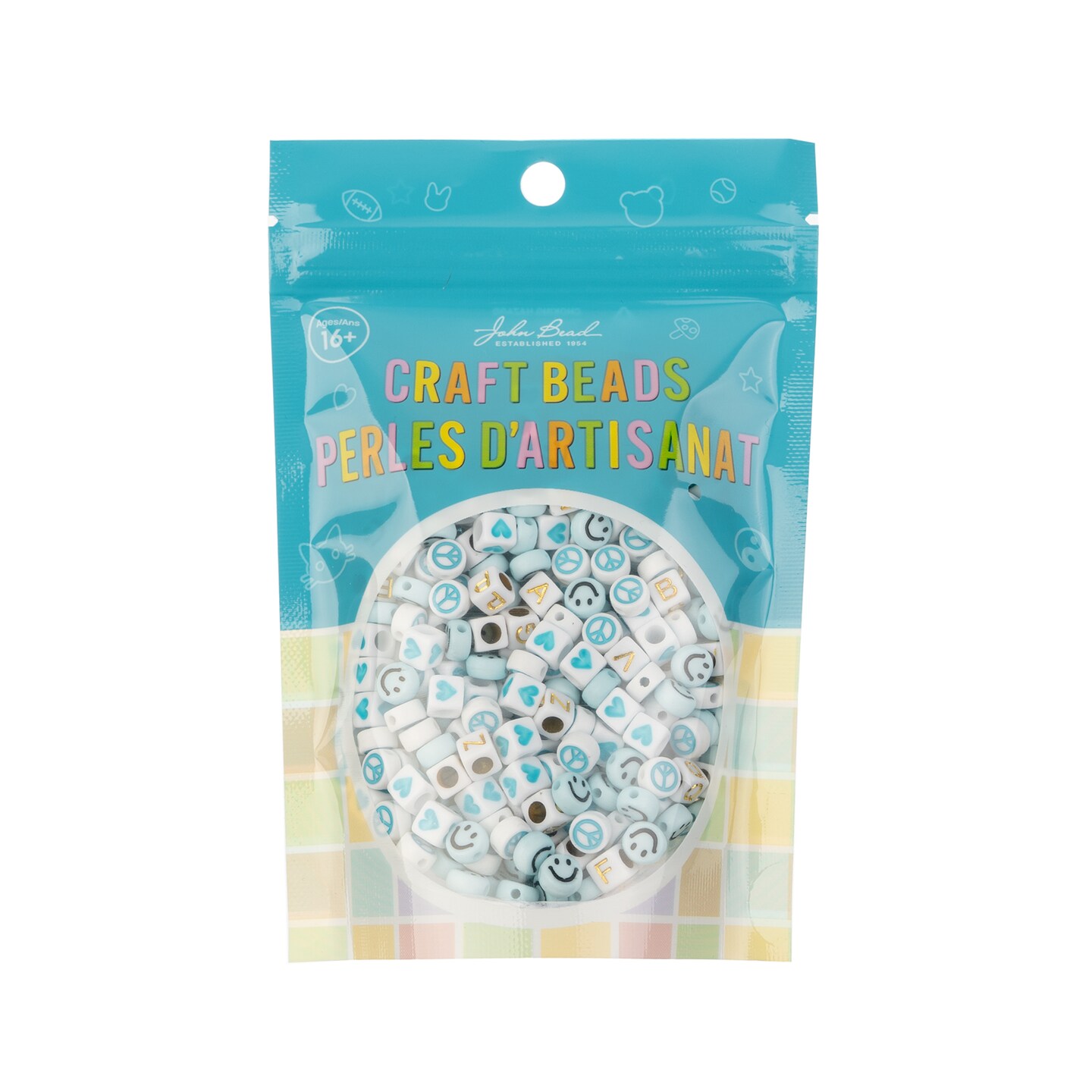 John Bead Assorted Plastic Alphabet Craft Beads, 495ct.