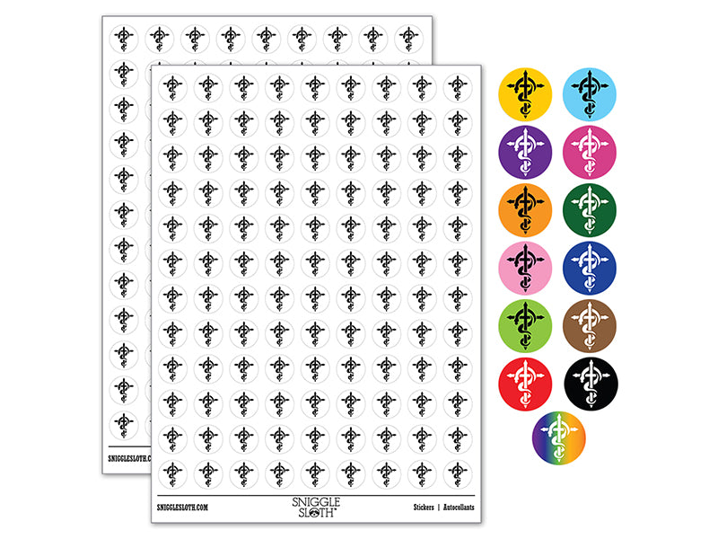 Brazen Serpent on Cross Good and Evil 200+ 0.50&#x22; Round Stickers