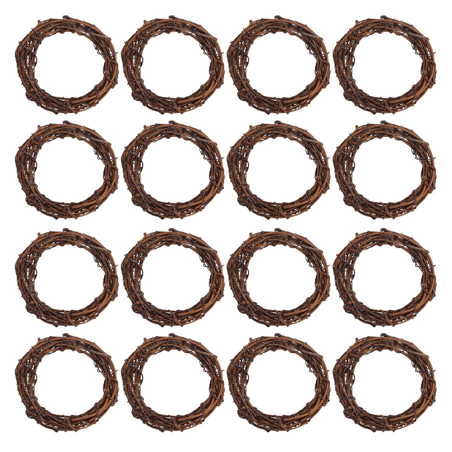 Grapevine Wreath Set, Marrywindix 16 Pieces Natural Vine Branch Wreath Christmas DIY Rattan Wreath Garland for Christmas Holiday Craft Wedding Decor (3 in.)