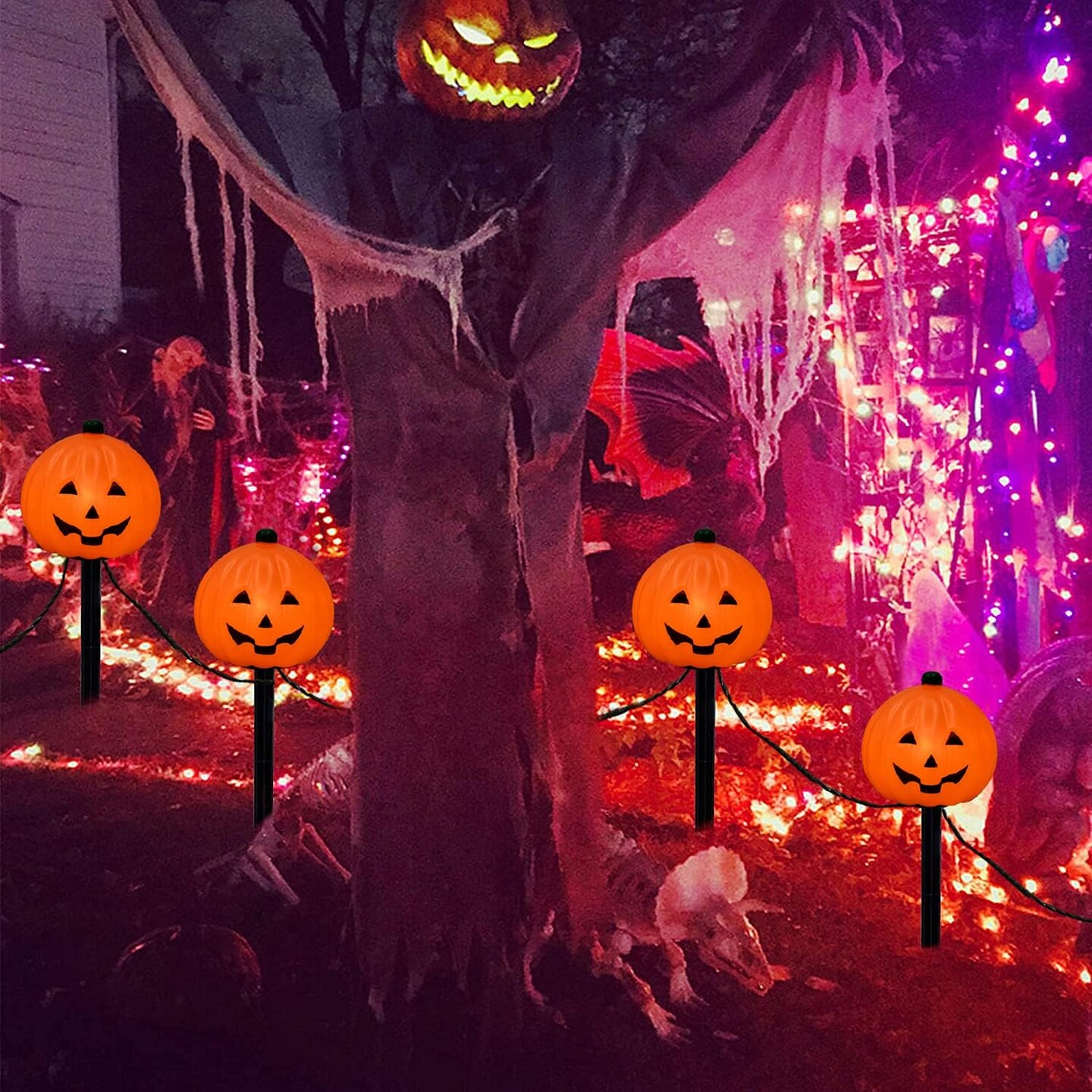 C7 Halloween Pumpkin Pathway Stake Lights
