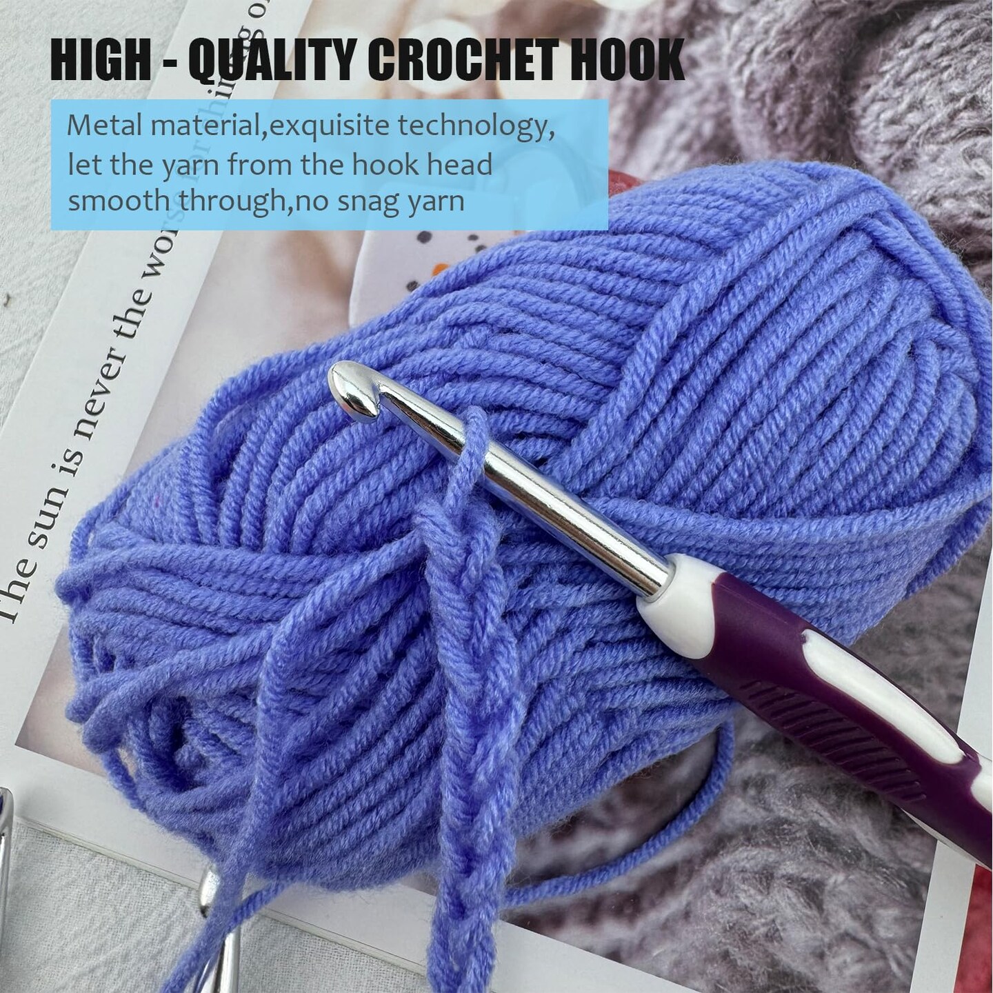 13 Size Crochet Hook Set,2mm(B)-10mm(N) Ergonomic Crochet Hooks with Case,Extra Long for Arthric Hands,Soft Grip Crochet Hooks Needles for Beginners&#x26;Gift