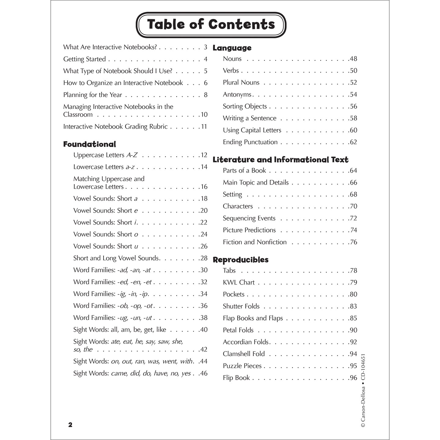 Carson Dellosa Language Arts Interactive Notebooks, Personalized Kindergarten Workbook Covering Vowels, Sight Words, Parts of Speech, Grammar, and More