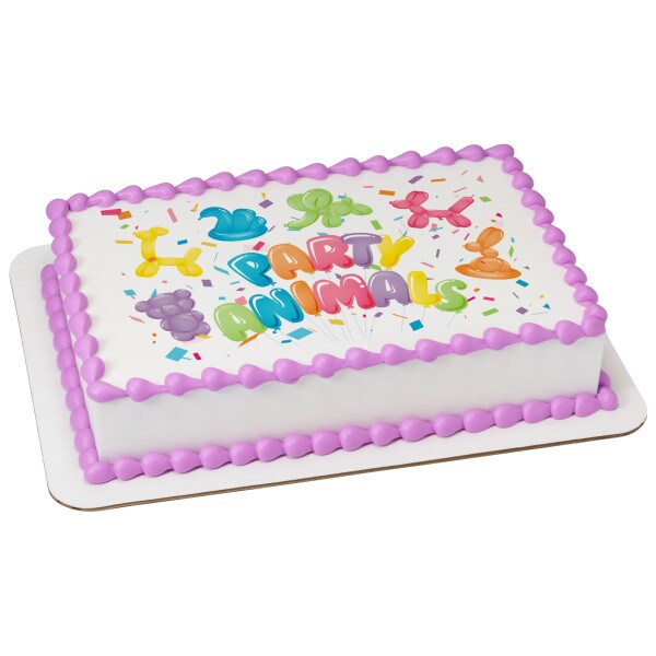 Party Animals Edible Cake Topper Image 1/4 sheet