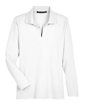 Devon & Jones® CrownLux Performance Ladies Plaited Long Sleeve Polo