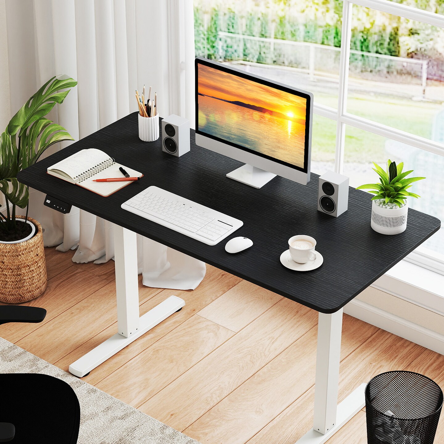 Height Adjustable Electric Desk with LED Display and 2 Memory Modes