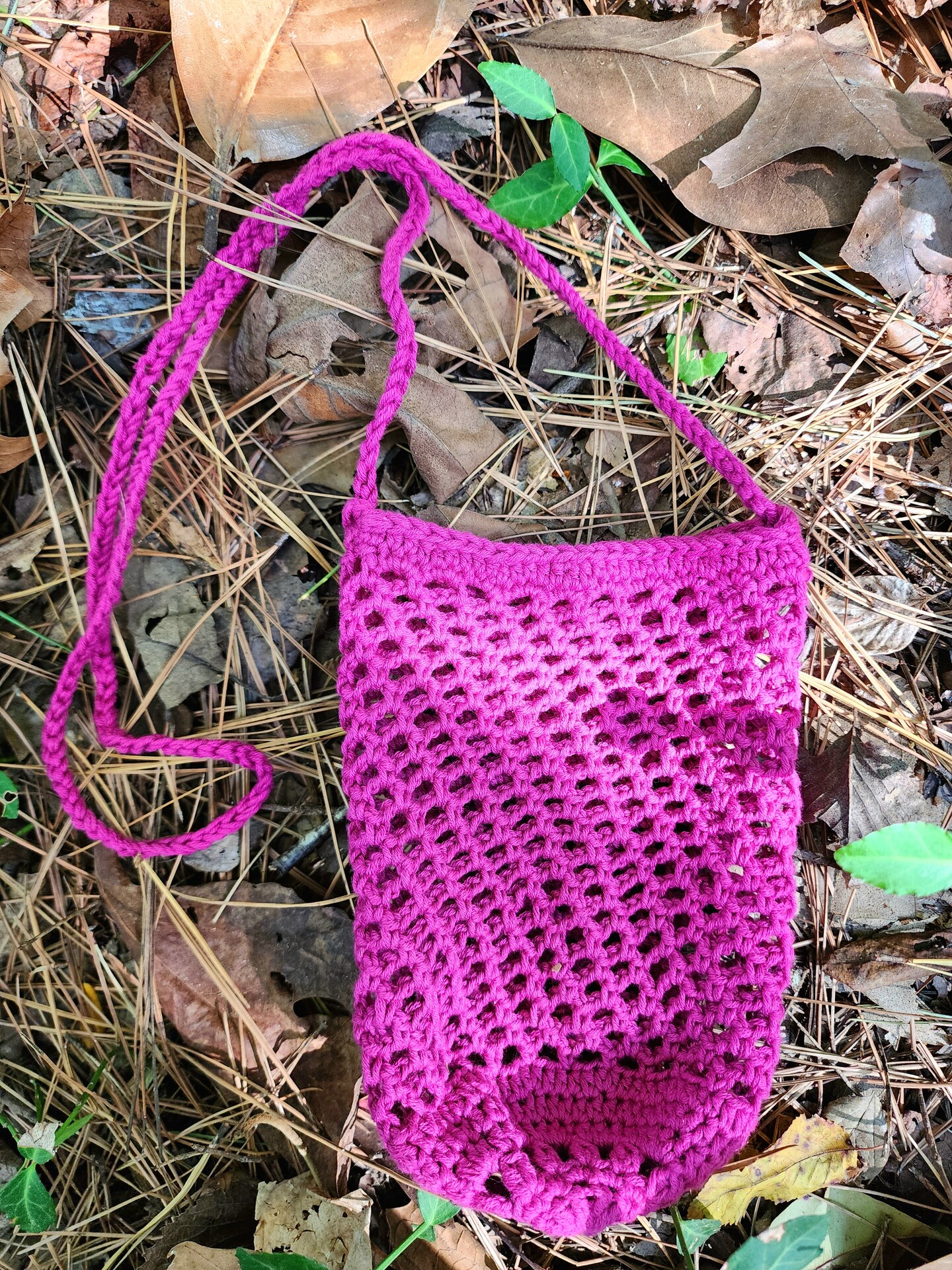 Hiking water bottle holder handmade from Egyptian cotton threads, water bottle crossbody holder, hydroflask sling bag - image8