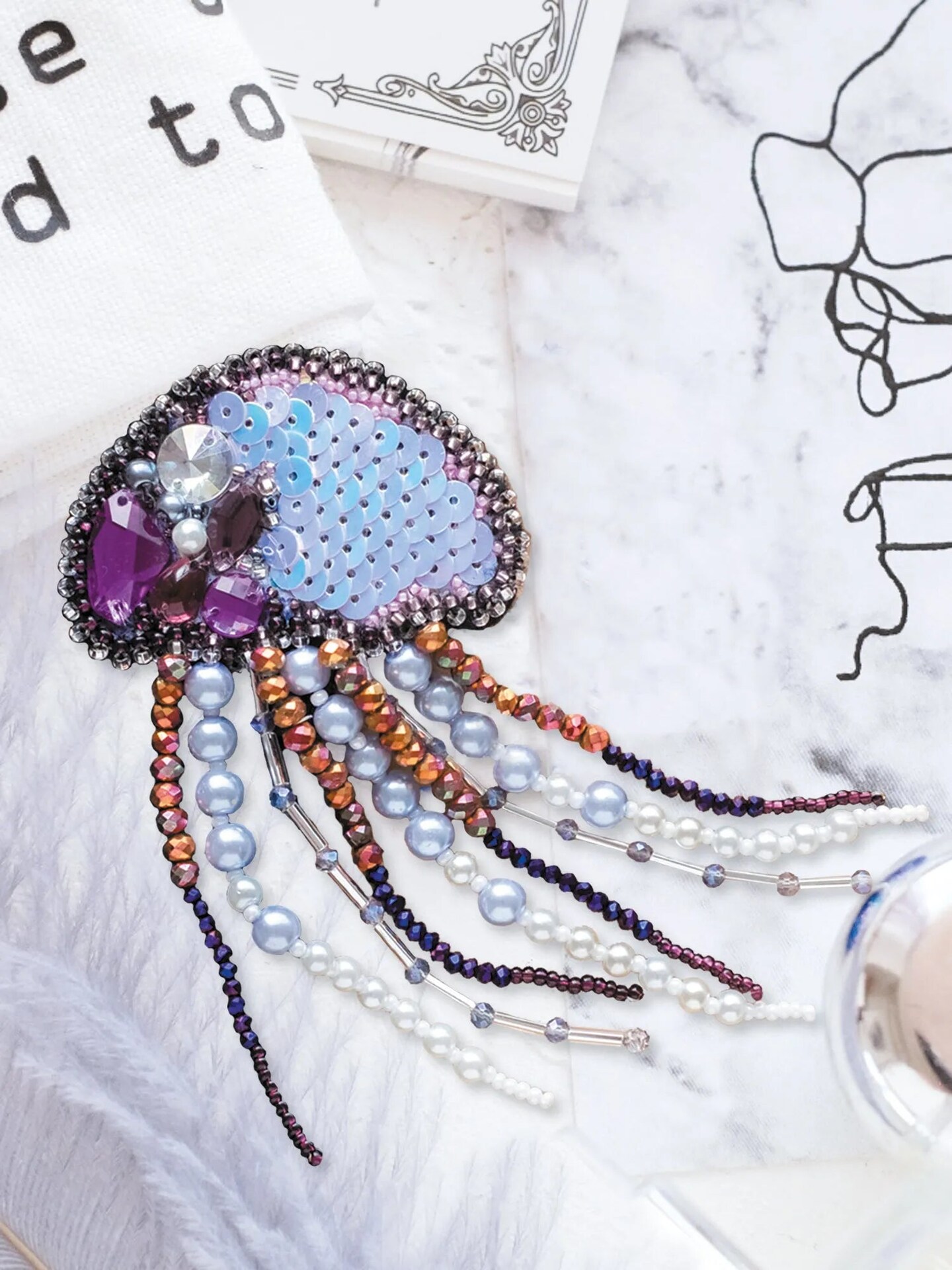 Bead Embroidery Decoration Jelly-fish