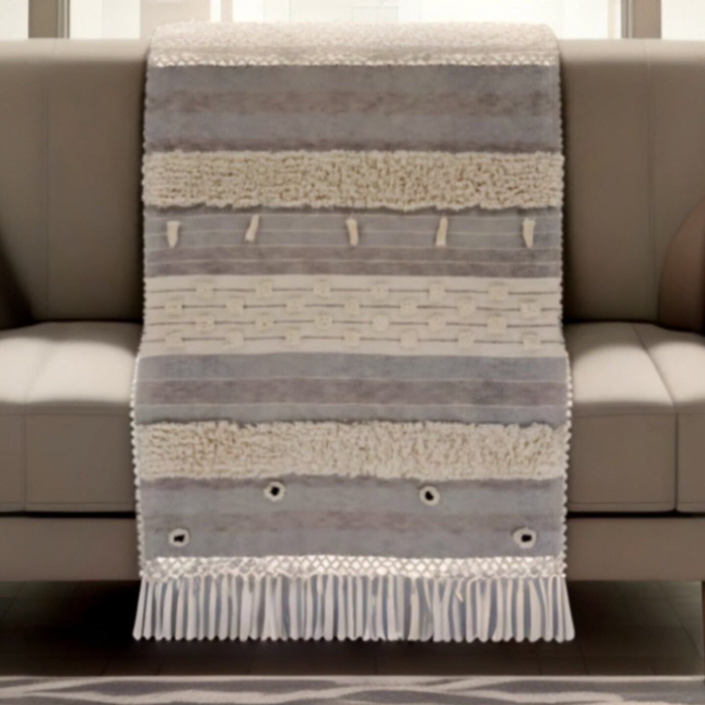 Edge Collections - 60" x 50" - Gray - Cozy Woven Throw Blanket for a Perfect Home Accent - 1 Piece