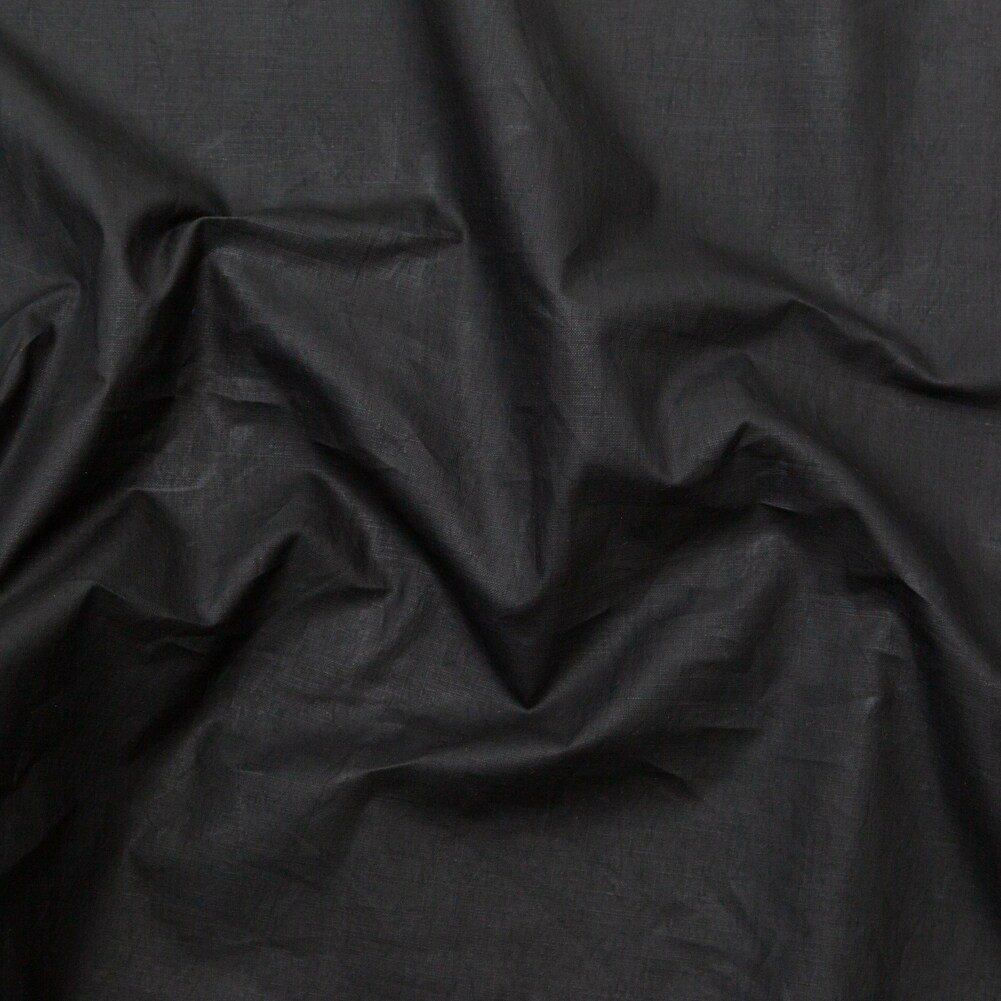 1 Yard Midnight Blue Linen Woven with Pale Black Topcoat Solid Fabric