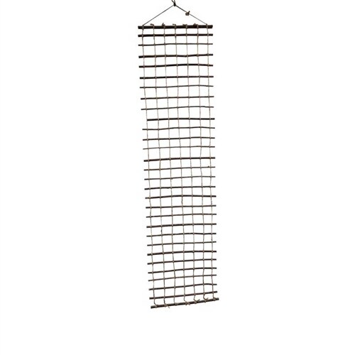 76-Inch Wall Hanging Garden Trellis Willow Wood and Jute Rustic Indoor-Outdoor Decor